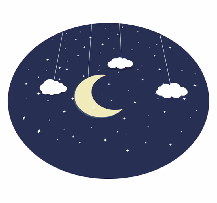 Starry Night Theme kids vinyl rug - TenStickers