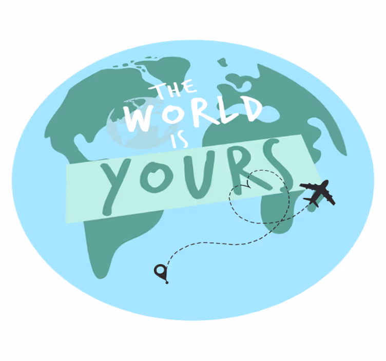 Global Journey Exploration world map vinyl rug - TenStickers