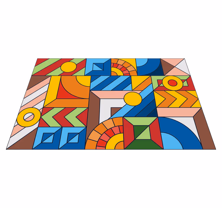 Abstract Geometrics geometric vinyl rug - TenStickers