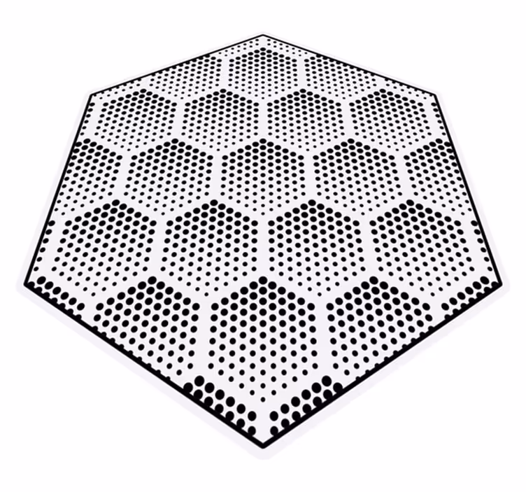 Hexagonal Dots Pattern geometric vinyl rug - TenStickers