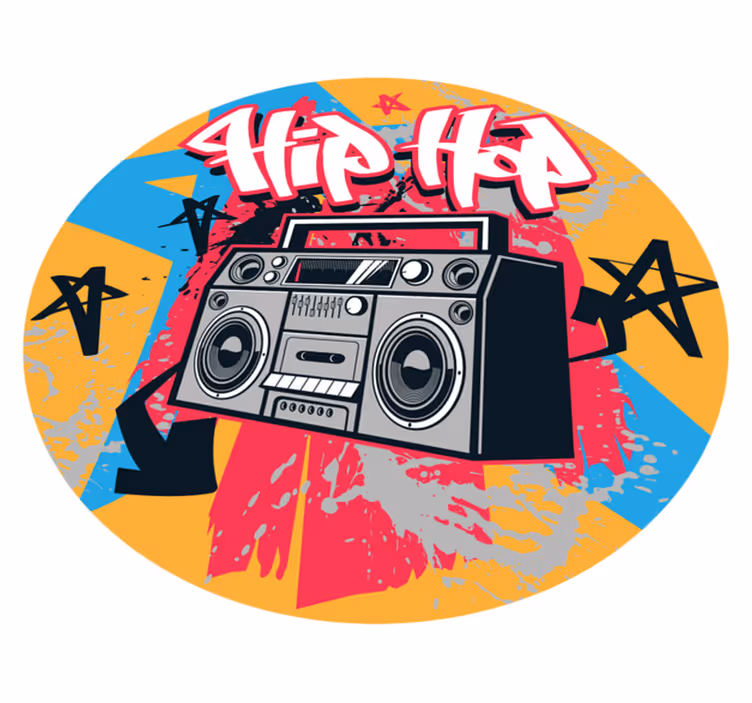 Hip Hop Boombox teen vinyl rug - TenStickers