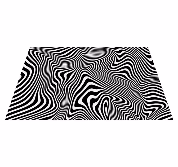 Wavy Optical Illusion striped vinyl rug - TenStickers