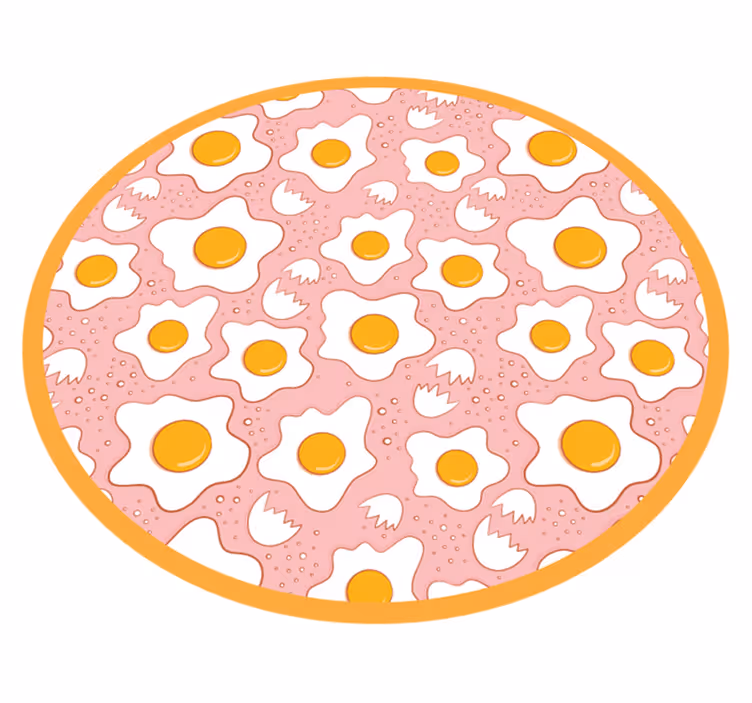 Circular Egg Pattern kids vinyl rug - TenStickers