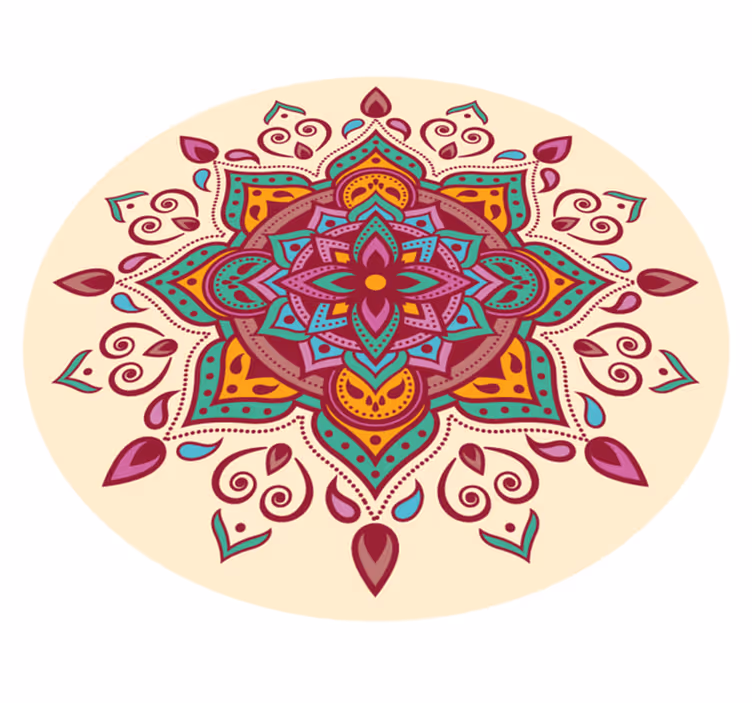 Mandala artistry mandala vinyl rug - TenStickers