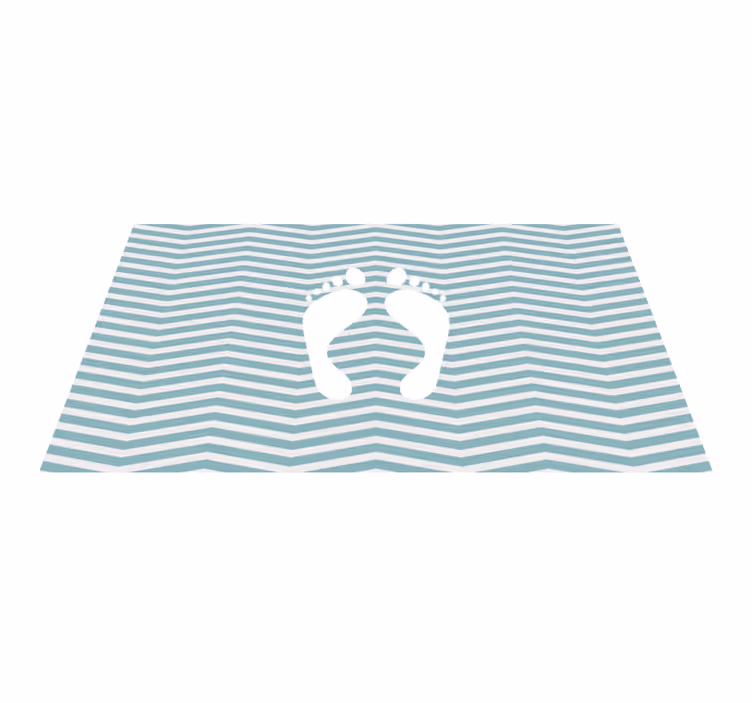 Lined Footprint striped vinyl rug - TenStickers