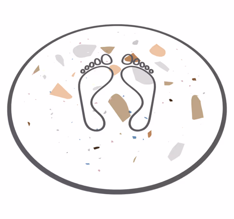 Abstract Footprint bathroom vinyl rug - TenStickers