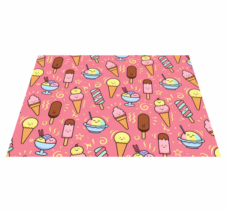 Playful Ice Cream Pattern Playroom Carpet - TenStickers