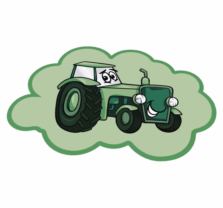 Friendly tractor children's vinyl rug - TenStickers