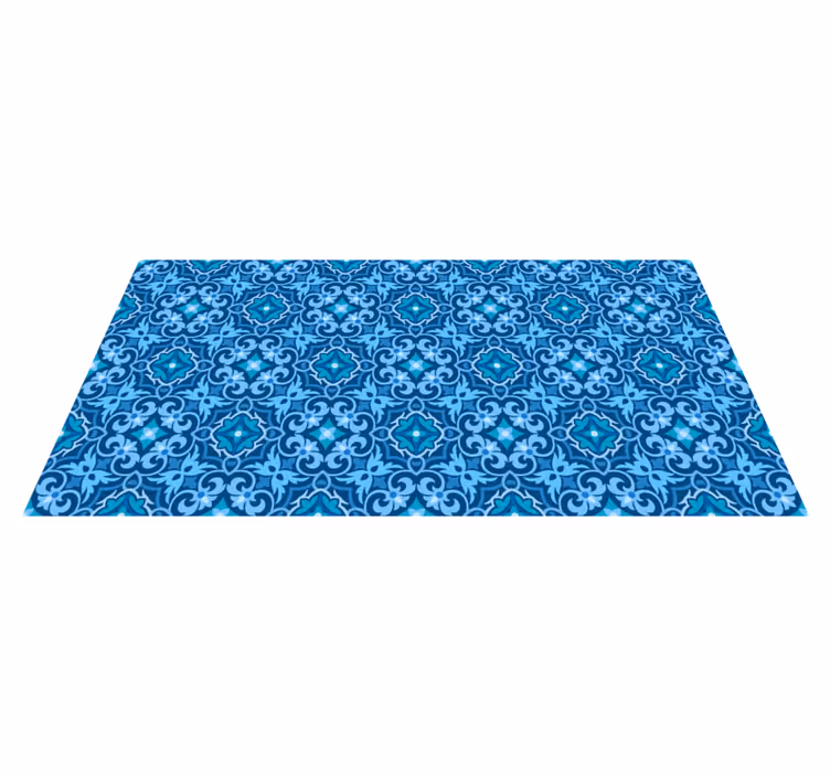 Ornamental Blue Pattern tile carpet - TenStickers