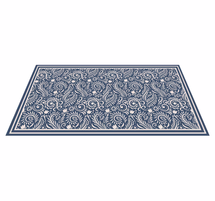 Ornate floral design vinyl kitchen mat - TenStickers