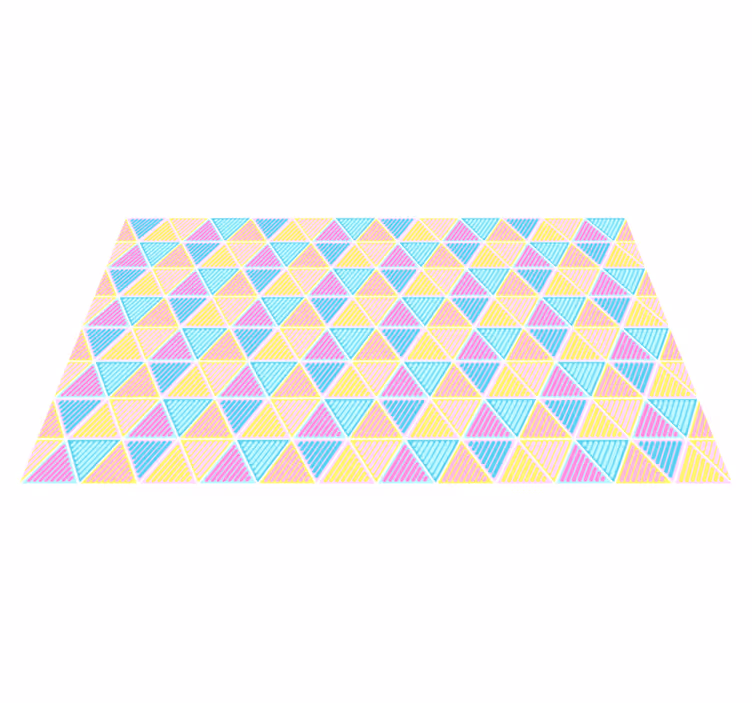 Colorful Triangle Pattern geometric vinyl rug - TenStickers