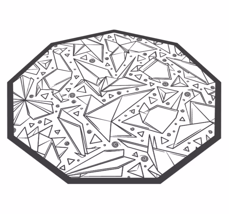 Geometric vinyl rug octagon shapes design - TenStickers