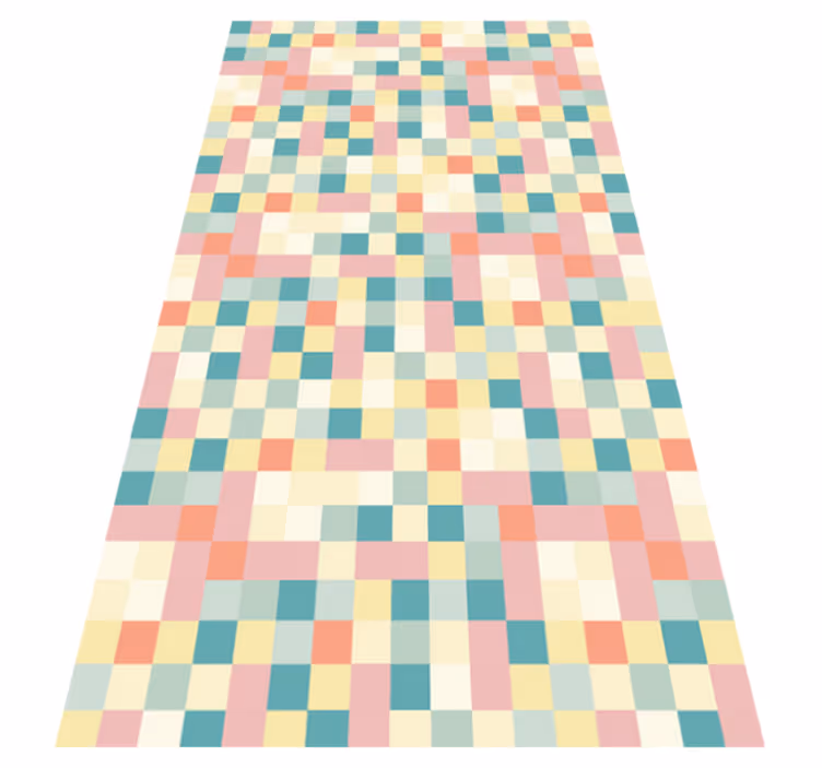 Multicolor Grid striped vinyl rug - TenStickers