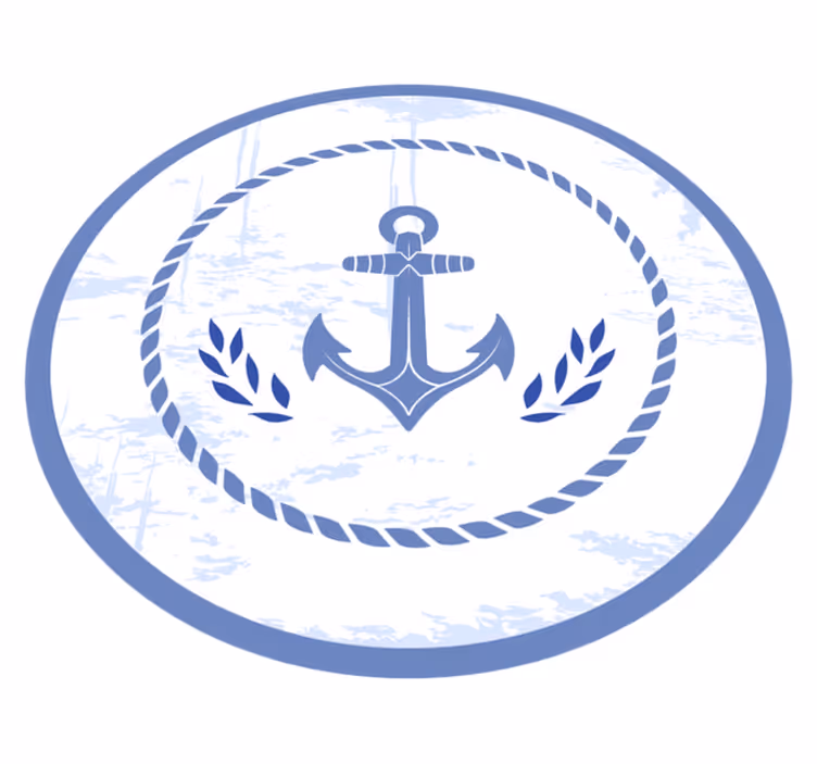 Nautical Anchor Emblem living room vinyl rug - TenStickers