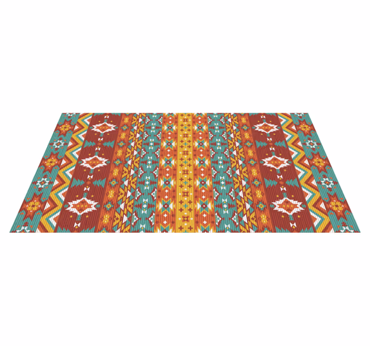 Vibrant Cultural Mosaic ethnic vinyl rug - TenStickers