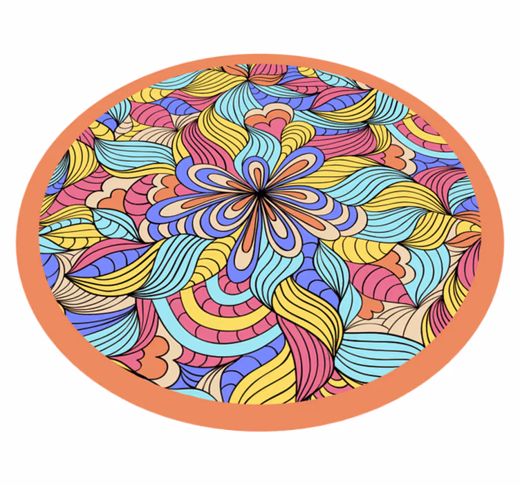 Botanical Vortex floral vinyl rug - TenStickers