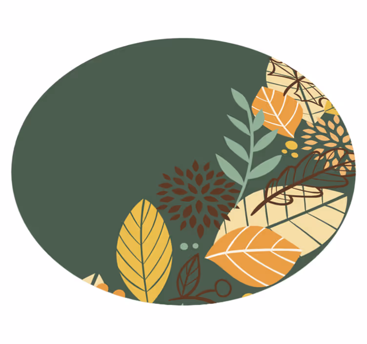 Botanical Pattern Circle floral vinyl rug - TenStickers