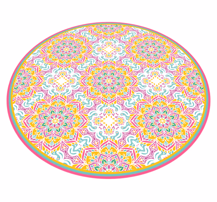 Mandala vinyl rug circular mandala design - TenStickers