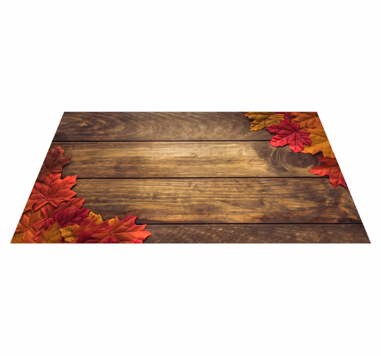 Autumn Leaves Aesthetic wood effect vinyl rug - TenStickers