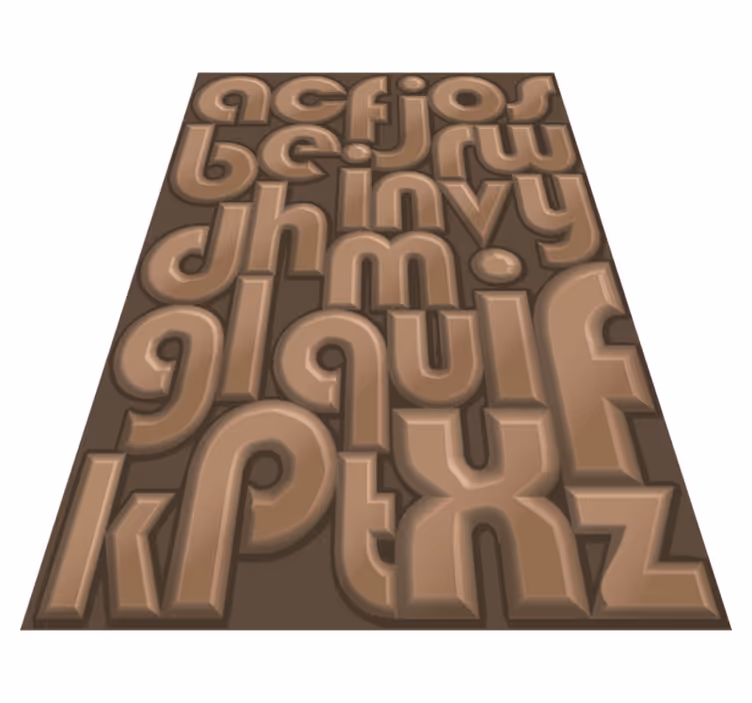 Cocoa Letters alphabet vinyl rug - TenStickers