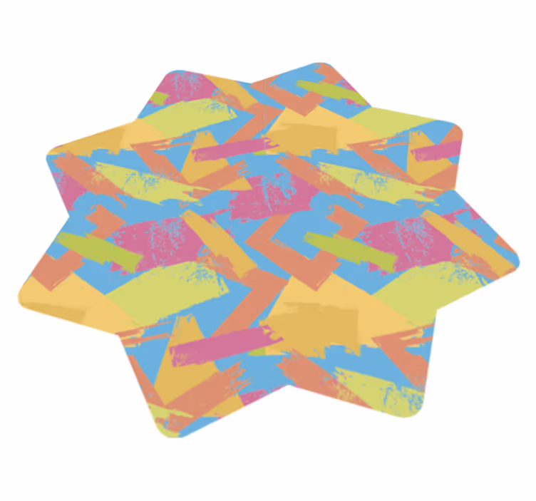 Colorful Abstract Shapes geometric vinyl rug - TenStickers