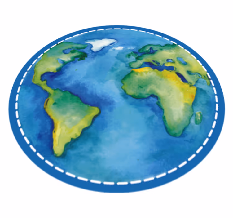 Educational Globe world map vinyl rug - TenStickers