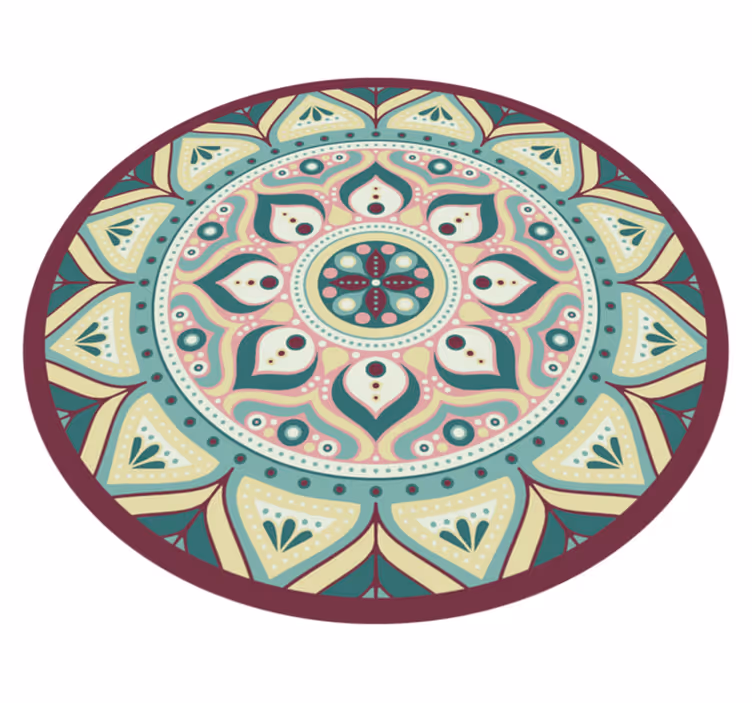 Mandala vinyl rug with mandala circular pattern - TenStickers