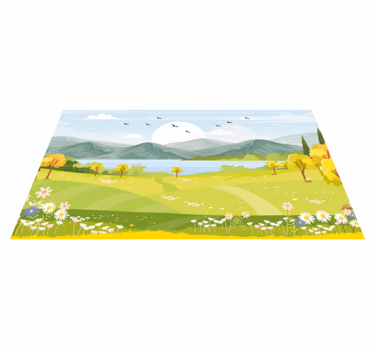 Pastoral Landscape nature vinyl rug - TenStickers