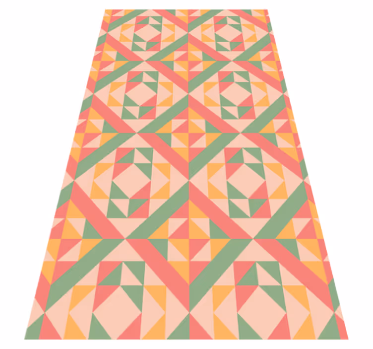 Geometric vinyl rug geometric patterned set - TenStickers