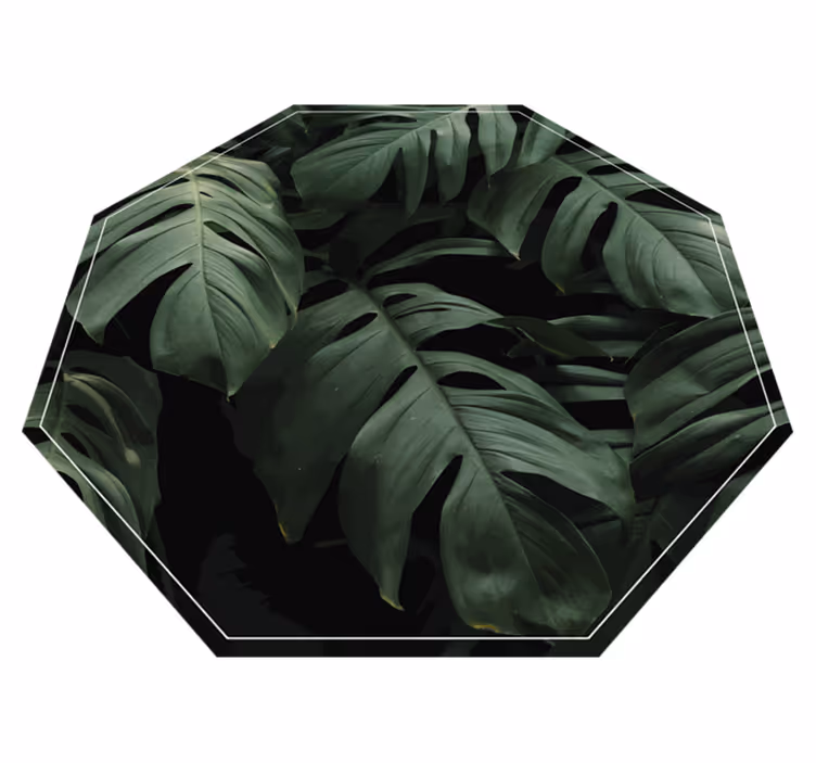 Tropical Leaf Motif floral vinyl rug - TenStickers