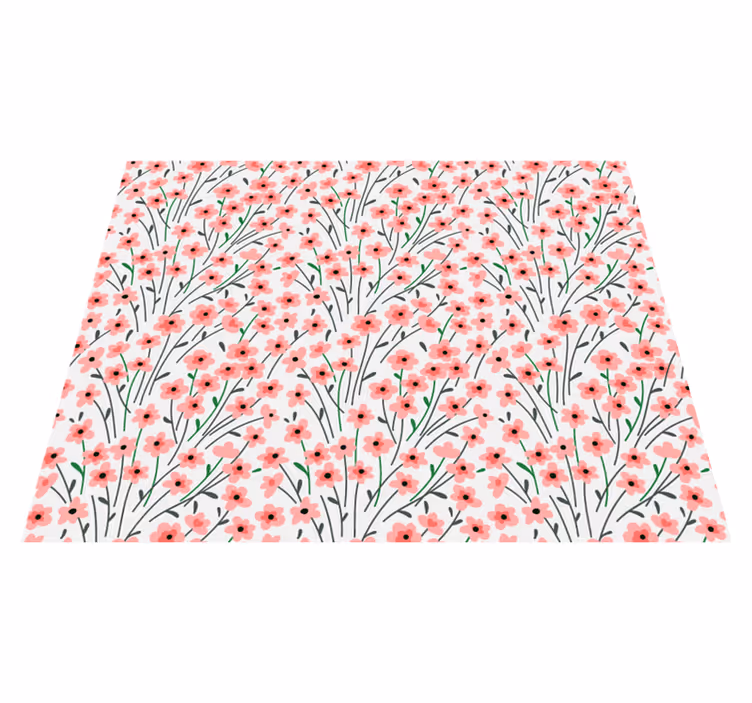 Floral blossom design floral vinyl rug - TenStickers