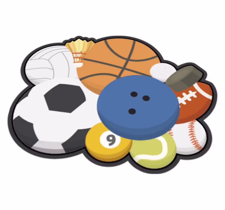 Sports Collage game vinyl rug - TenStickers