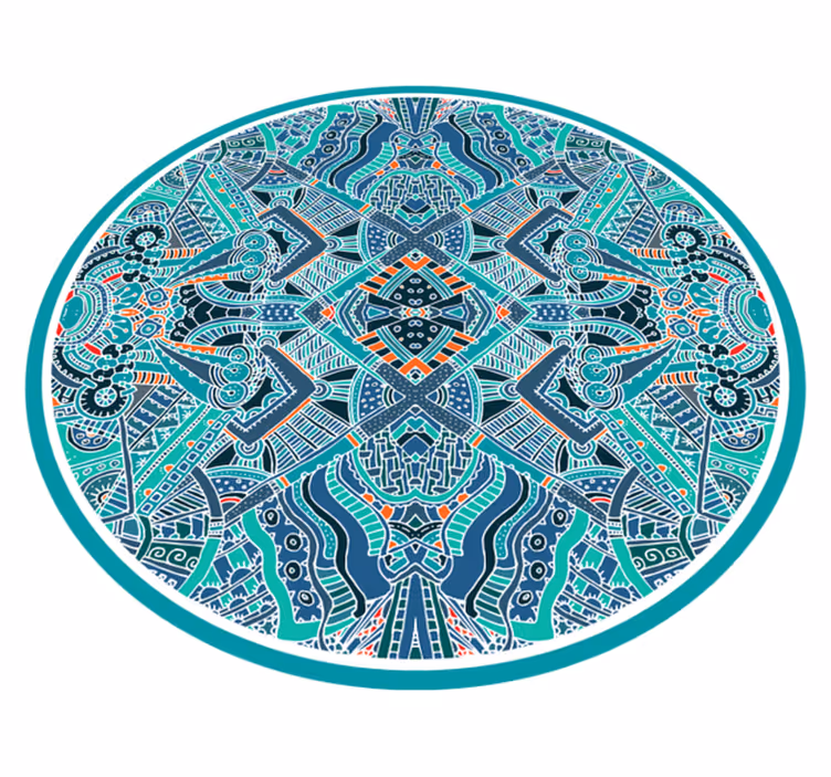 Mandala circularity mandala vinyl rug - TenStickers
