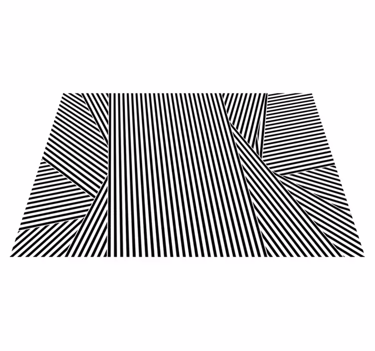 Optical Warp striped vinyl rug - TenStickers