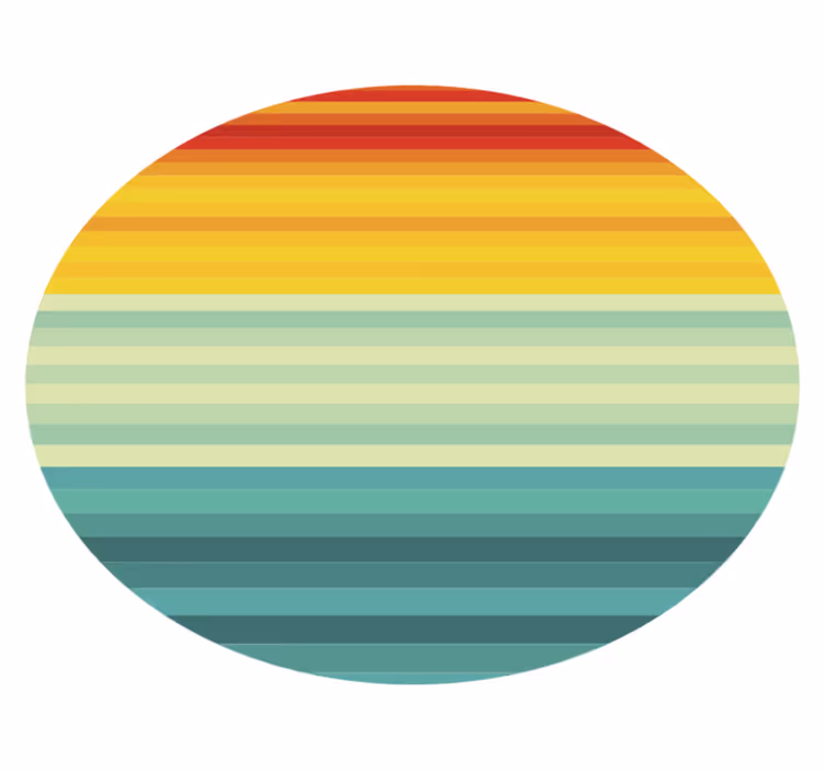 Rainbow Stripes Circle striped vinyl rug - TenStickers