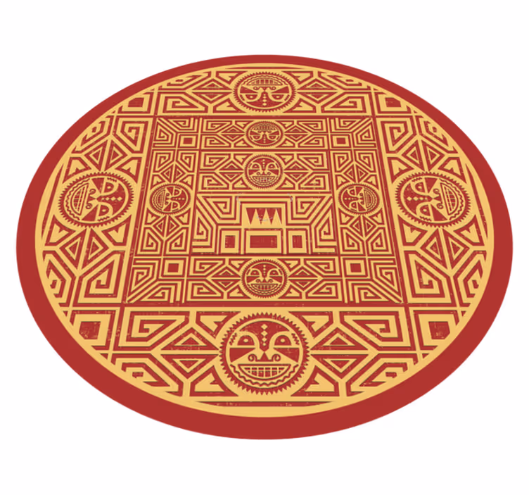 Tribal Circle mandala vinyl rug - TenStickers