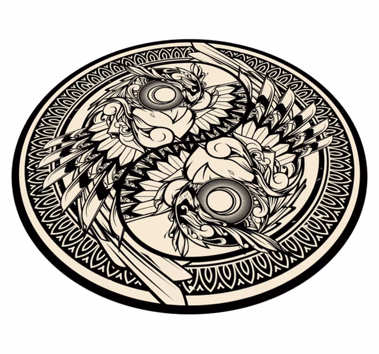 Detailed mandala mandala vinyl rug - TenStickers