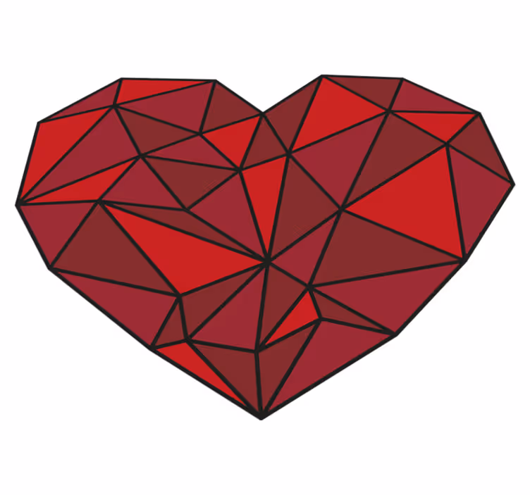 Faceted Heart geometric vinyl rug - TenStickers