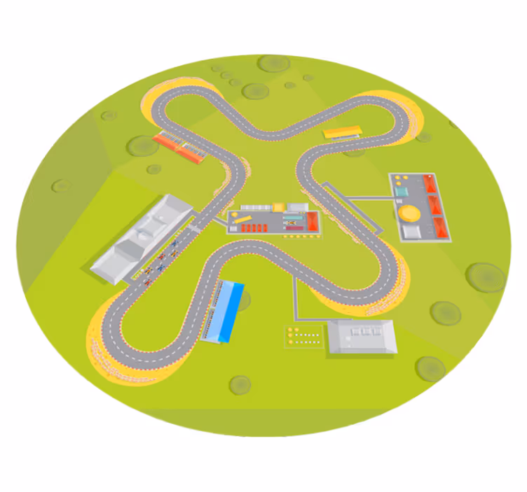 Playful Track road vinyl rug - TenStickers