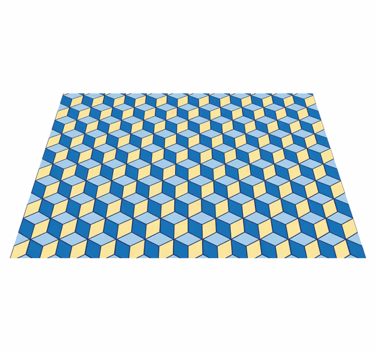 Cubist Pattern tile vinyl rug - TenStickers