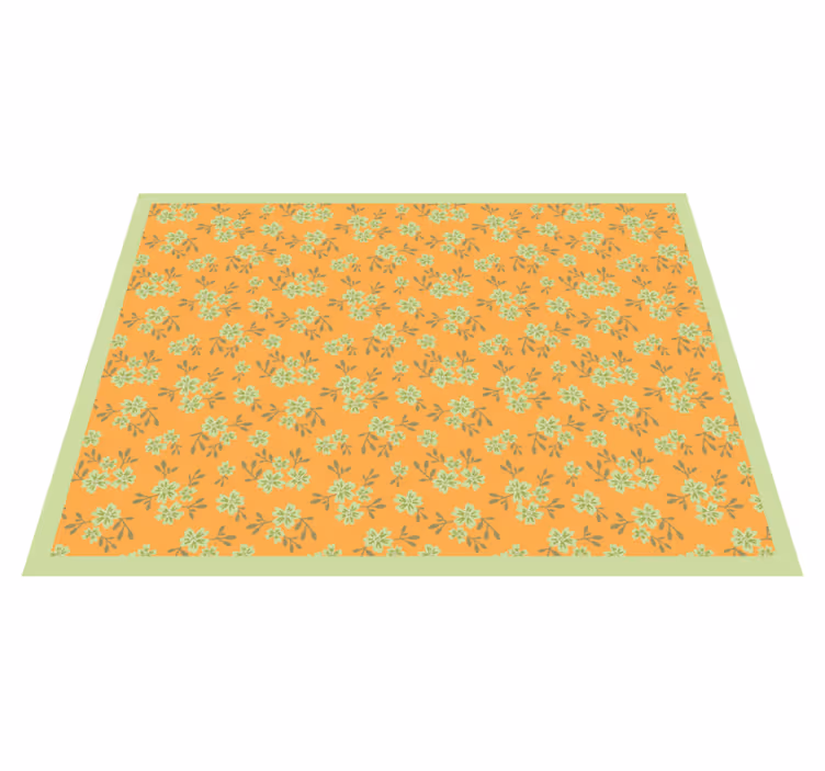 Floral vinyl rug with blooming design - TenStickers