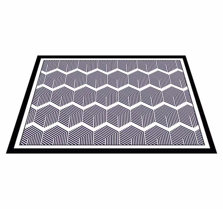 Cubist Contrast geometric vinyl rug - TenStickers