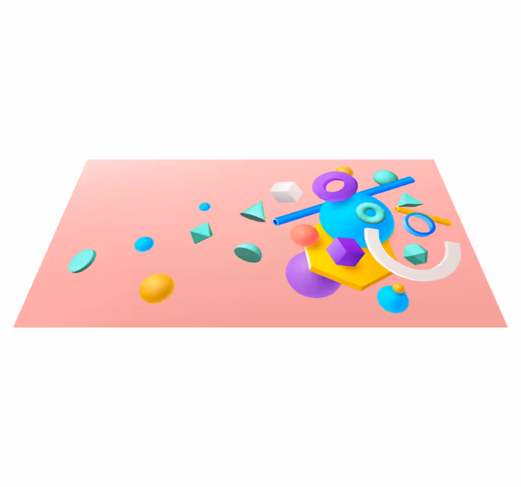 Geometric vinyl rug in geometric shapes array - TenStickers