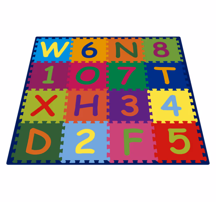 Letter Puzzle alphabet vinyl rug - TenStickers