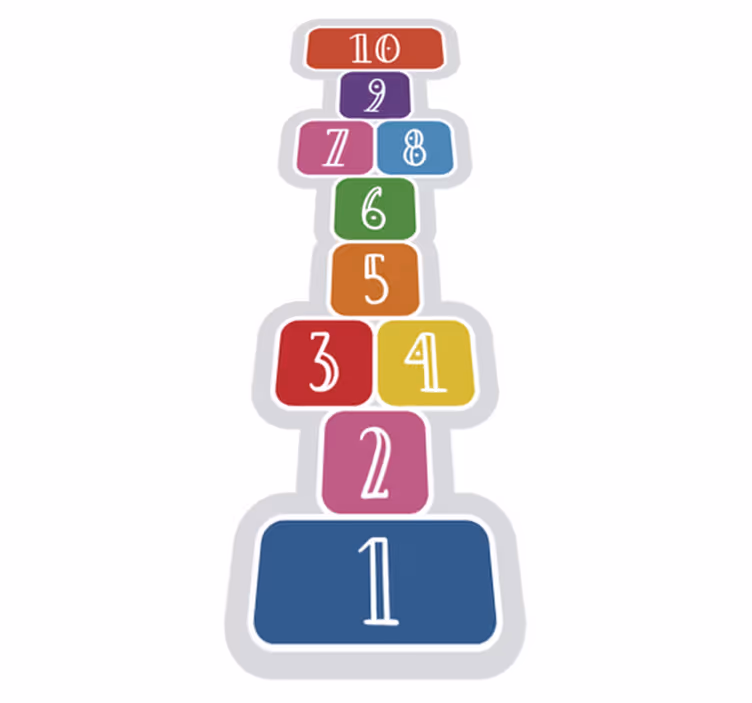 Hopscotch Sequence game kids vinyl rug - TenStickers