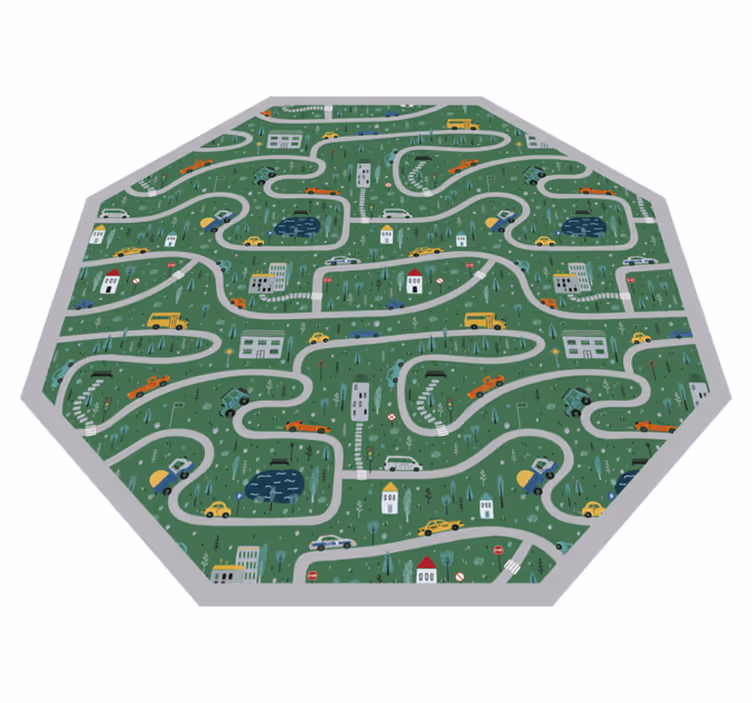 Playful Roadways road vinyl rug - TenStickers