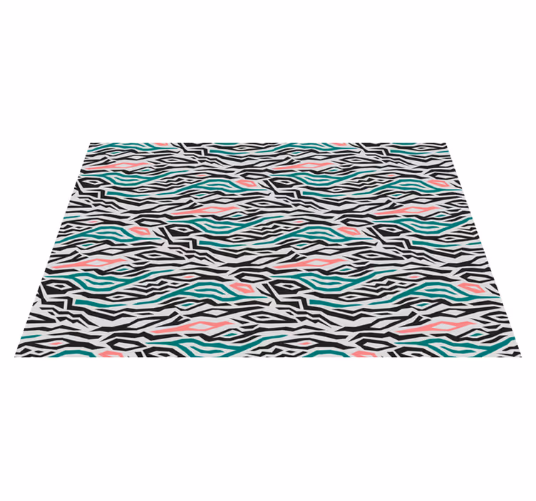 Abstract Zebra Lines striped vinyl rug - TenStickers