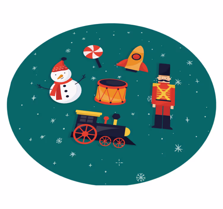 Festive Toy Circle kids vinyl rug - TenStickers