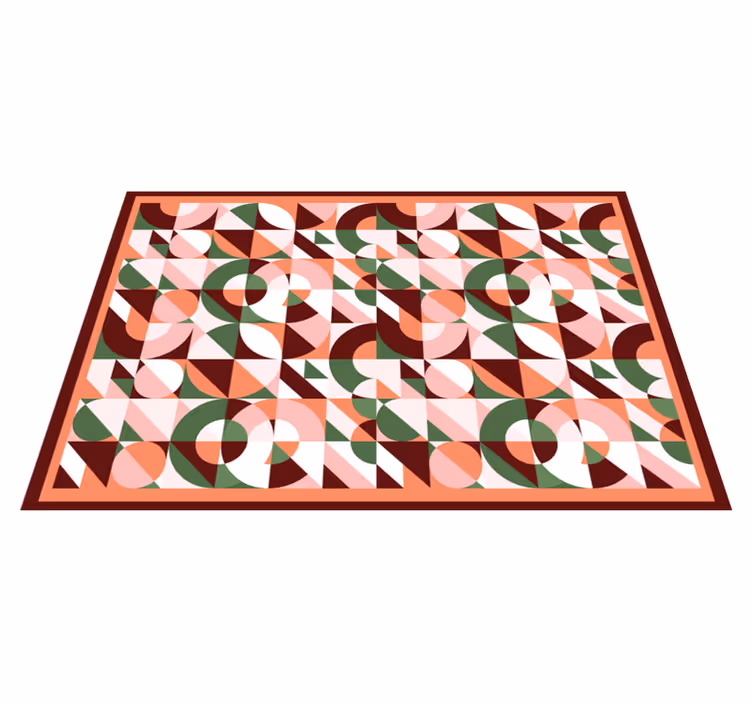 Geometric vinyl rug geometric mosaic design - TenStickers