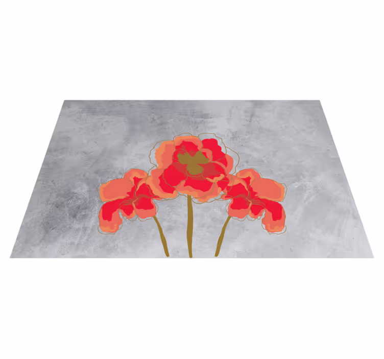 Botanical Bloom Trio floral vinyl rug - TenStickers